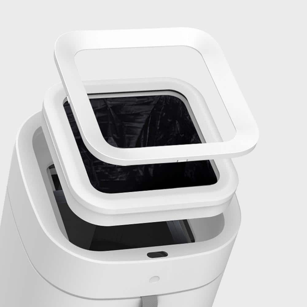 3.5 Gal. White Smart Plastic Household Trash Can - Hercitys