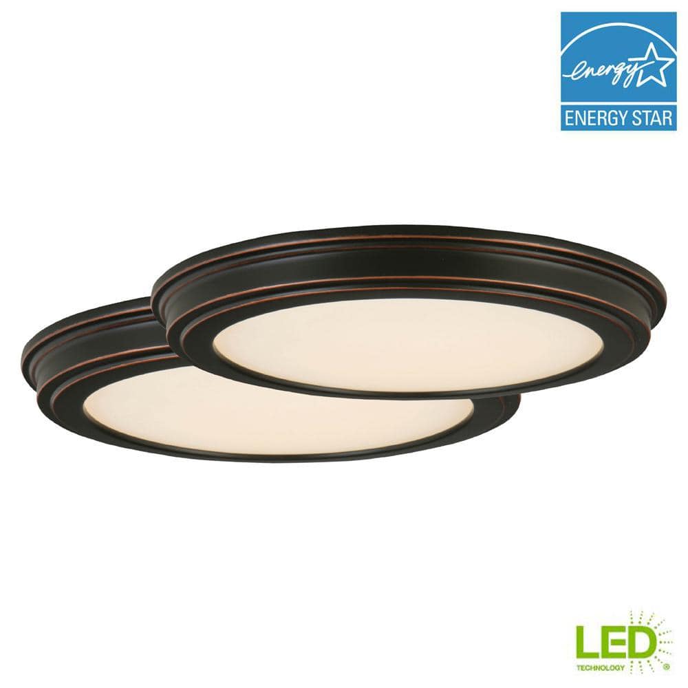 11 in. Matte Black 3-CCT LED Round Flush Mount, Low Profile Ceiling Light (2-Pack) - Hercitys