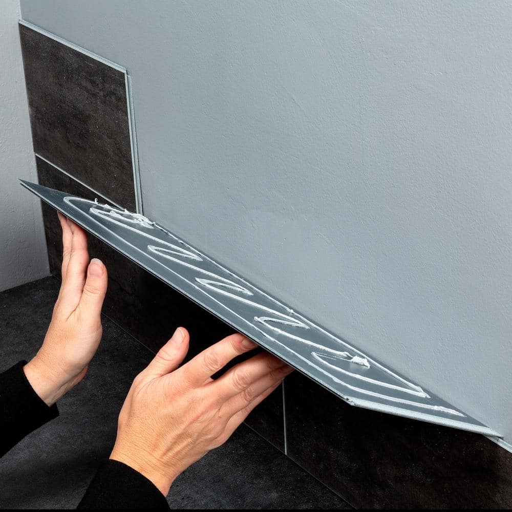 22.8 in. L x 7.31 in. W Ashen Slate Waterproof Adhesive No Grout Vinyl Wall Tile (11 sq. ft./Case) - Hercitys