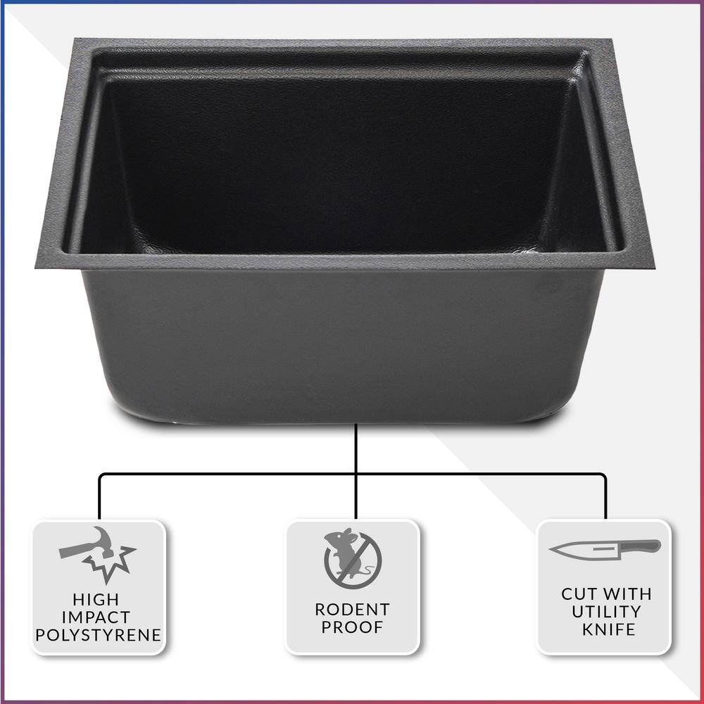 14 in. Black Plastic Multi-Purpose Utility Tub (6-Pack) - Hercitys