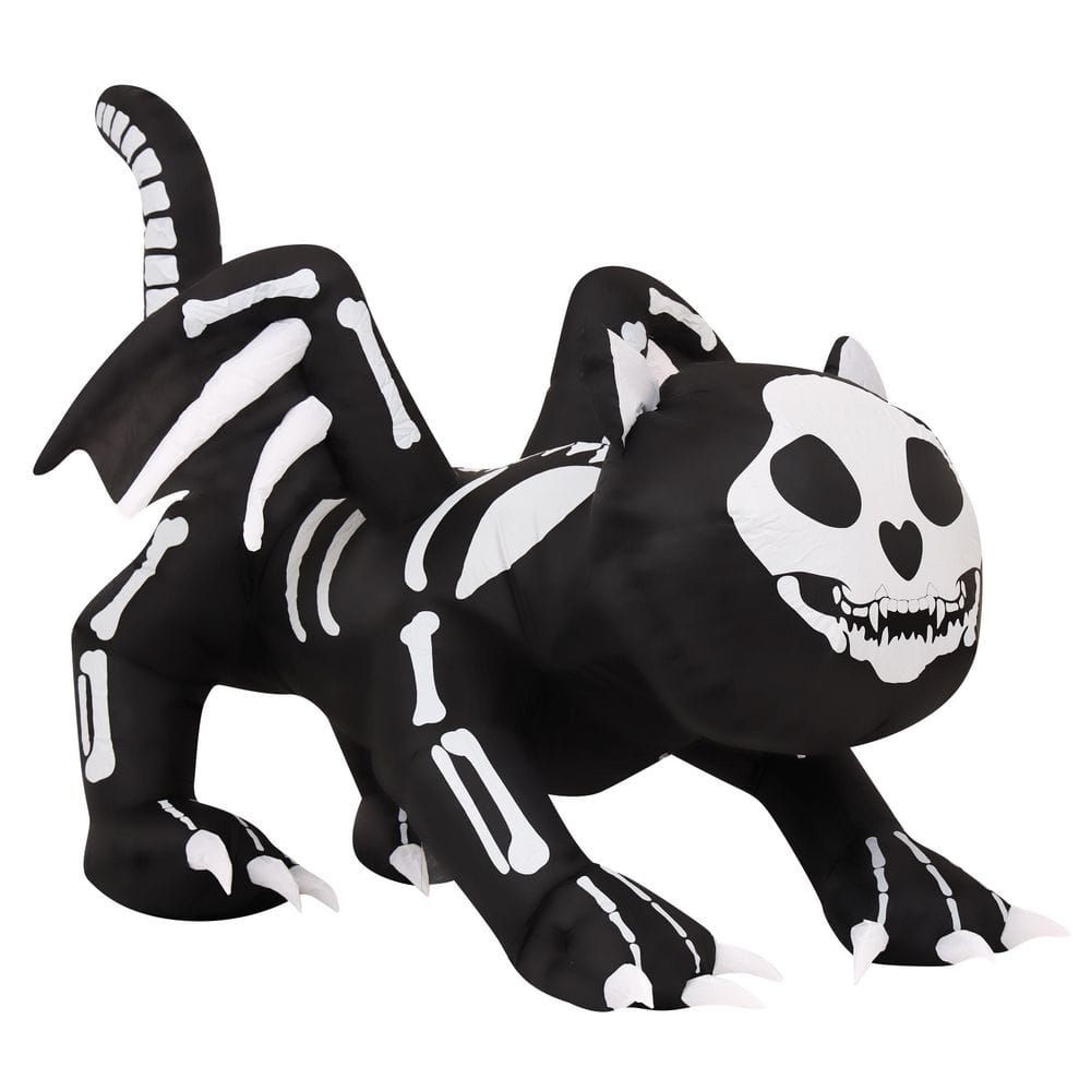 5.9 ft. Long Inflatable Pre-Lit Skeleton Cat - Hercitys