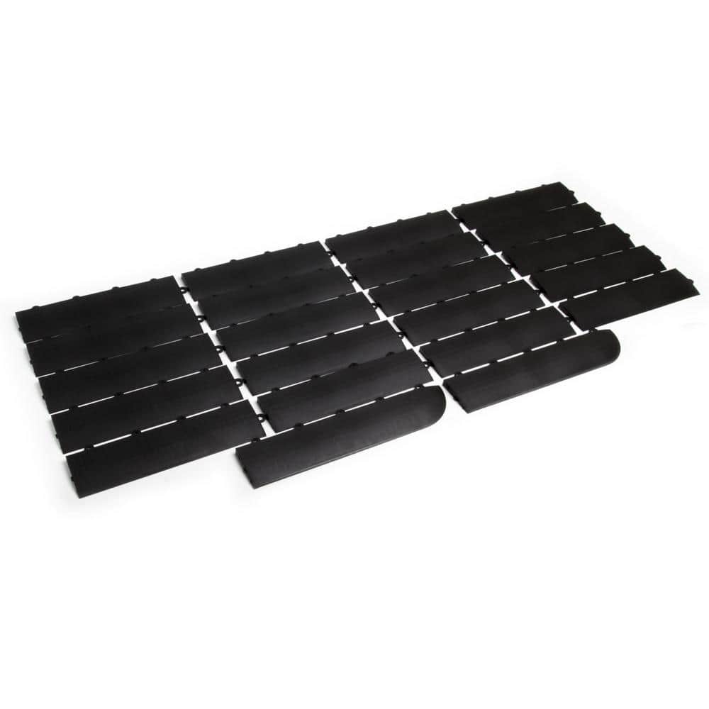 12 in. x 3 in. Black Modular Female Edging Kit (22-Piece, includes 2 Corner Edges) - Hercitys