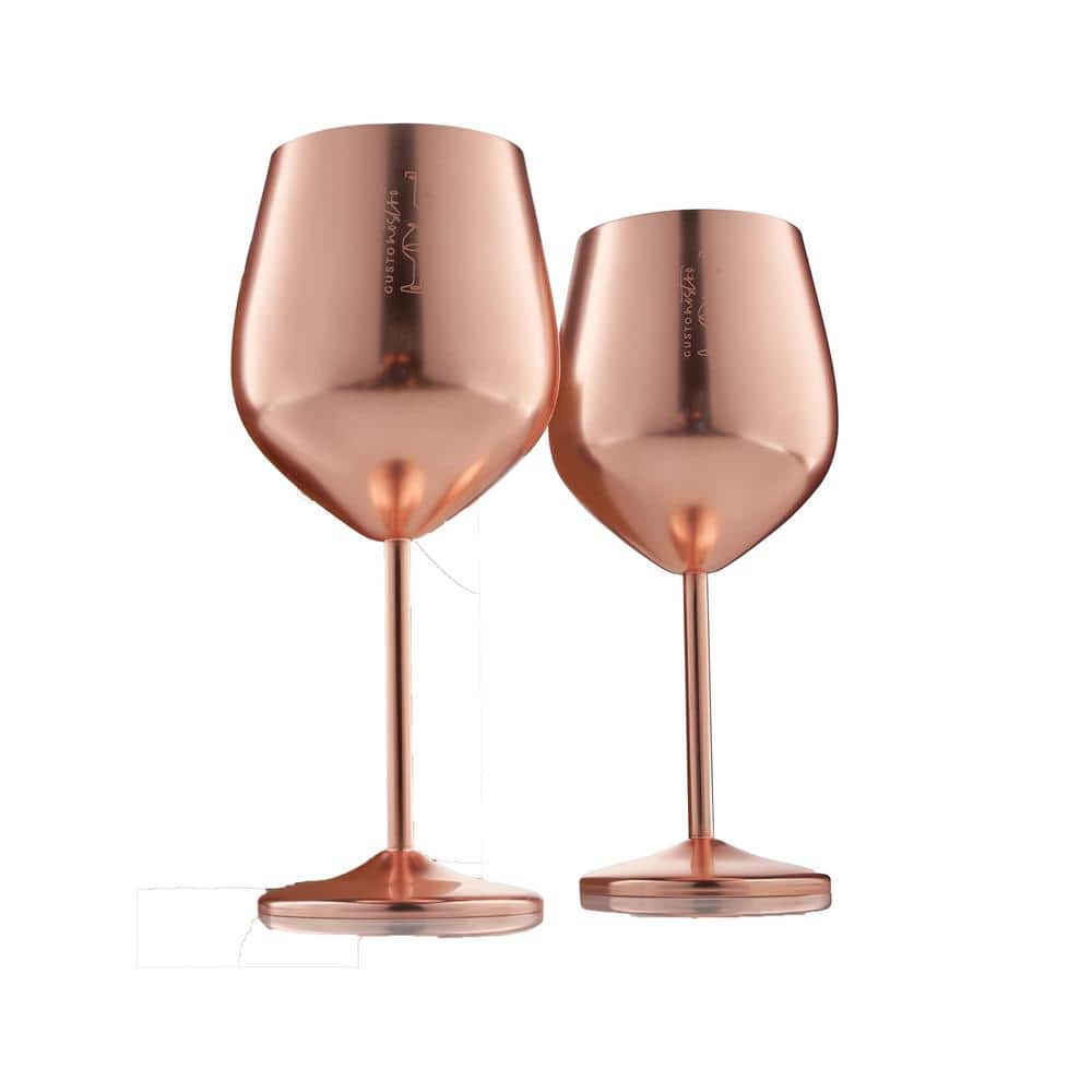 18 Oz. Full-Bodied Rose Gold Outdoor Use Wine Glass Set of 2 - Hercitys