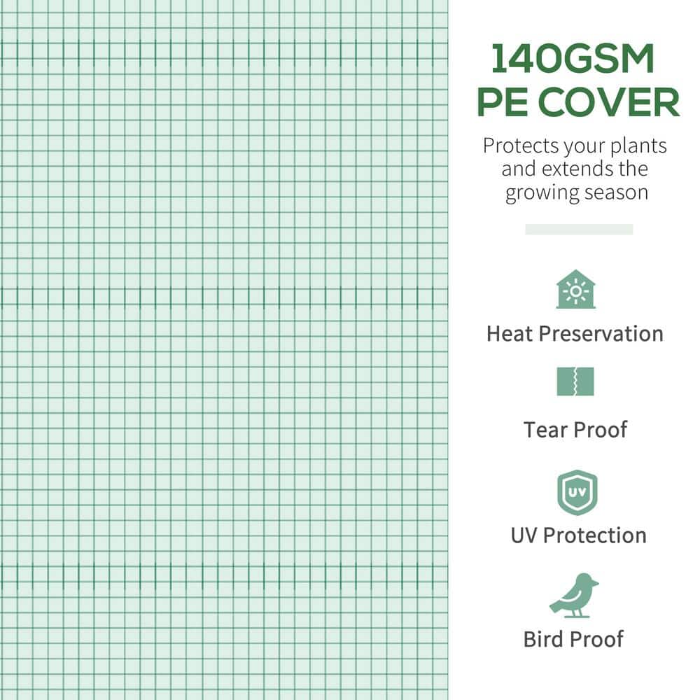136.8 in. W x 117.6 in. D x 79.2 in. H Green Walk-In Tunnel Greenhouse - Hercitys