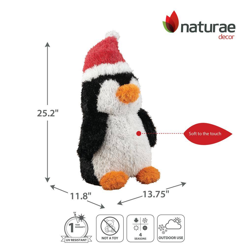 25 in. White Artificial Outdoor Holiday Yard Figurine Penguin 1-Piece - Hercitys