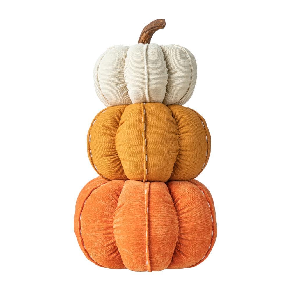 13 in. H Fall Stacked Fabric Pumpkin - Hercitys