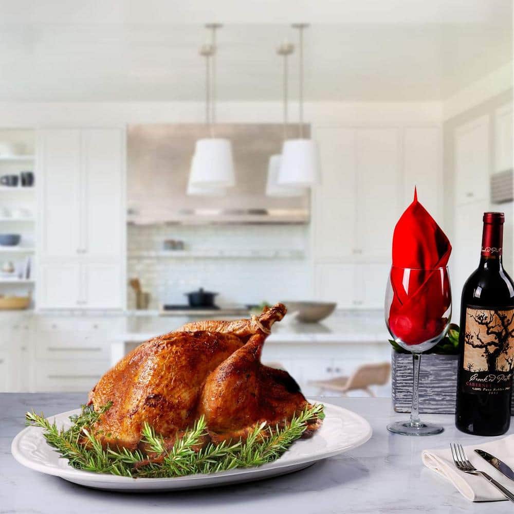 13.4 in. White Turkey Ceramic Serving Platter - Hercitys