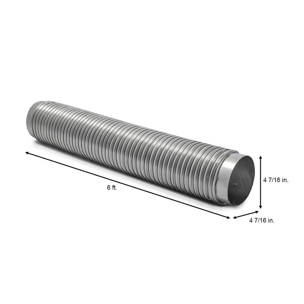 4 in. x 6 ft. Heavy Duty Aluminum Duct with Collars - Hercitys