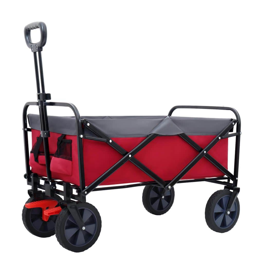 3.02 cu. ft. Garden Cart with Steel Frame and 600D Oxford Fabric Bed, 360 lbs. Capacity, for Outdoor/Grocery - Hercitys