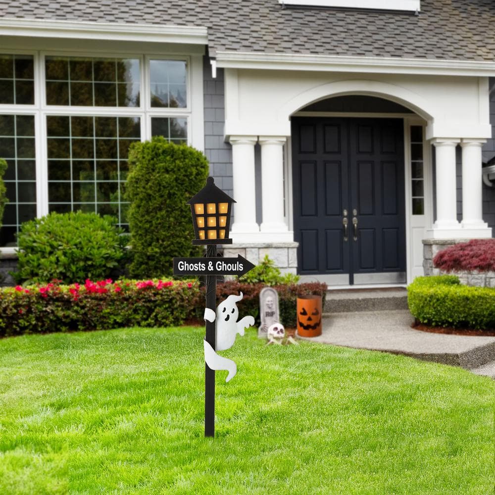 42 in. H Lighted Halloween Wooden Haunted House Yard Stake - Hercitys