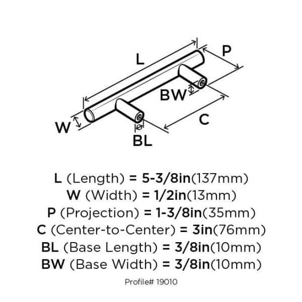 25-Pack Bar Pulls 3 in.  76mm  Modern Oil Rubbed Bronze Bar Cabinet Pulls - Hercitys