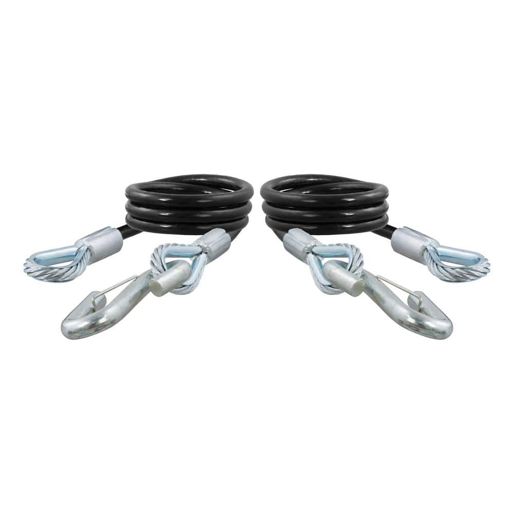 44″ Safety Cables with 2 Snap Hooks (7,500 lbs., Vinyl-Coated, 2-Pack) - Hercitys