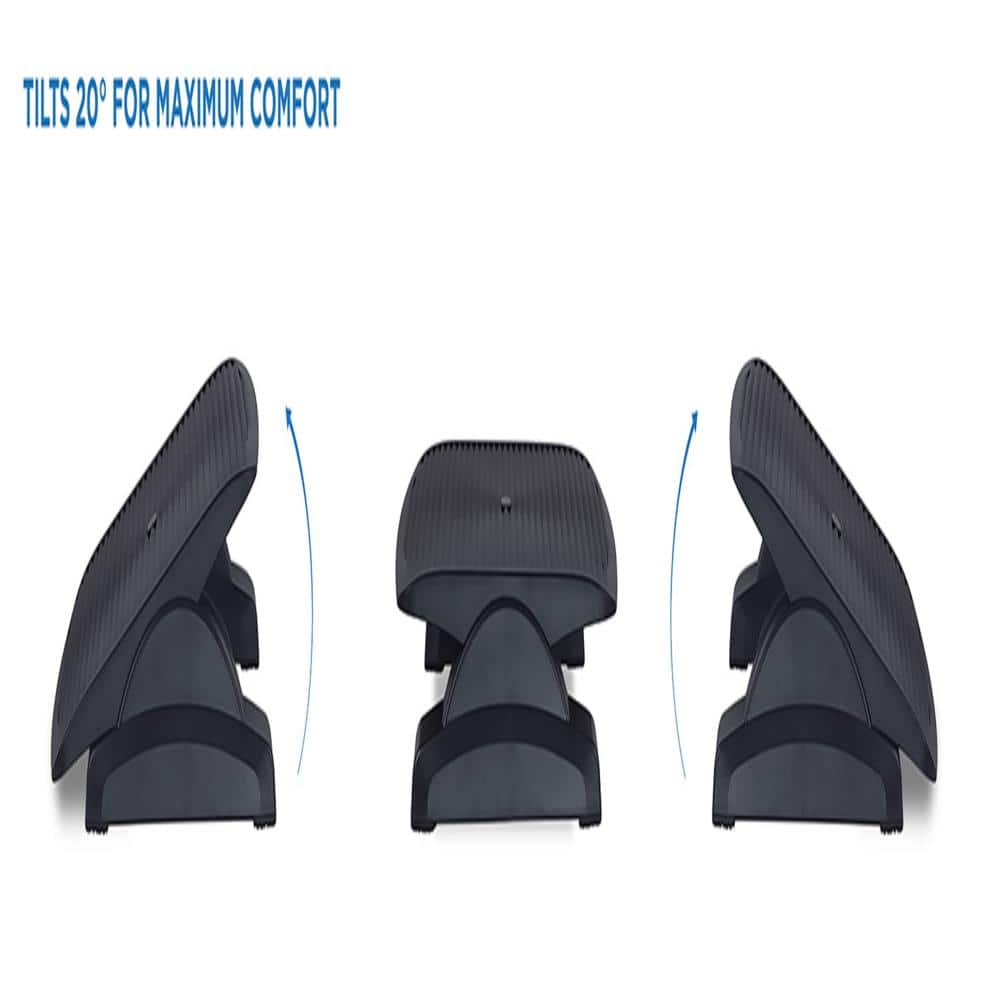 17.5 in. W Black Adjustable Ergonomic Desk Foot Rest - Hercitys