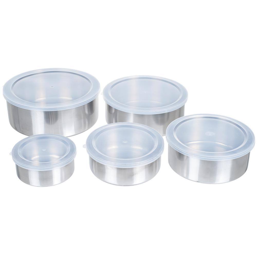 5-Piece Stainless Steel Bowl Set with Lids - Hercitys