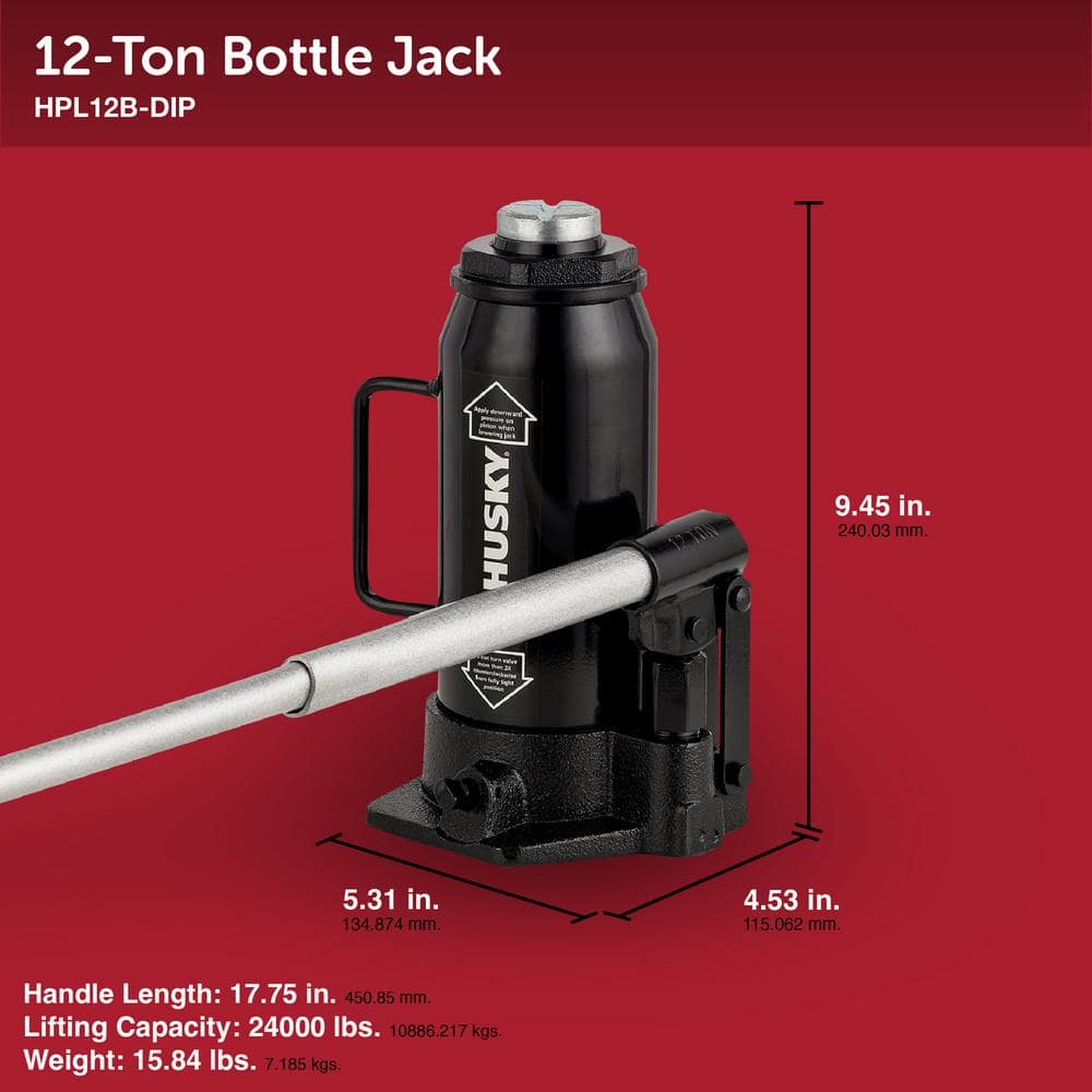 12-Ton Hydraulic Bottle Car Jack - Hercitys