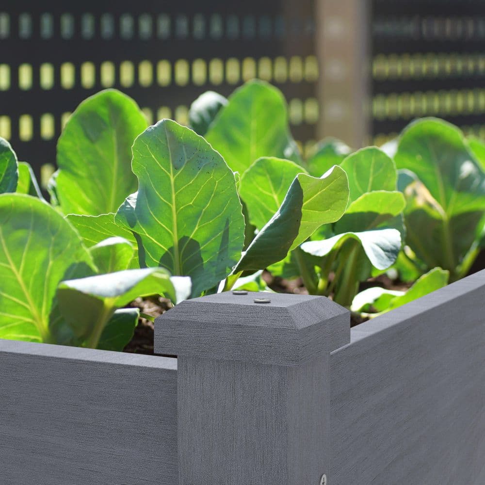 47 in. L x 23 in. W x 30 in. H Cedar Wood Raised Garden Bed, Elevated Planter Box with Liner, Gray - Hercitys