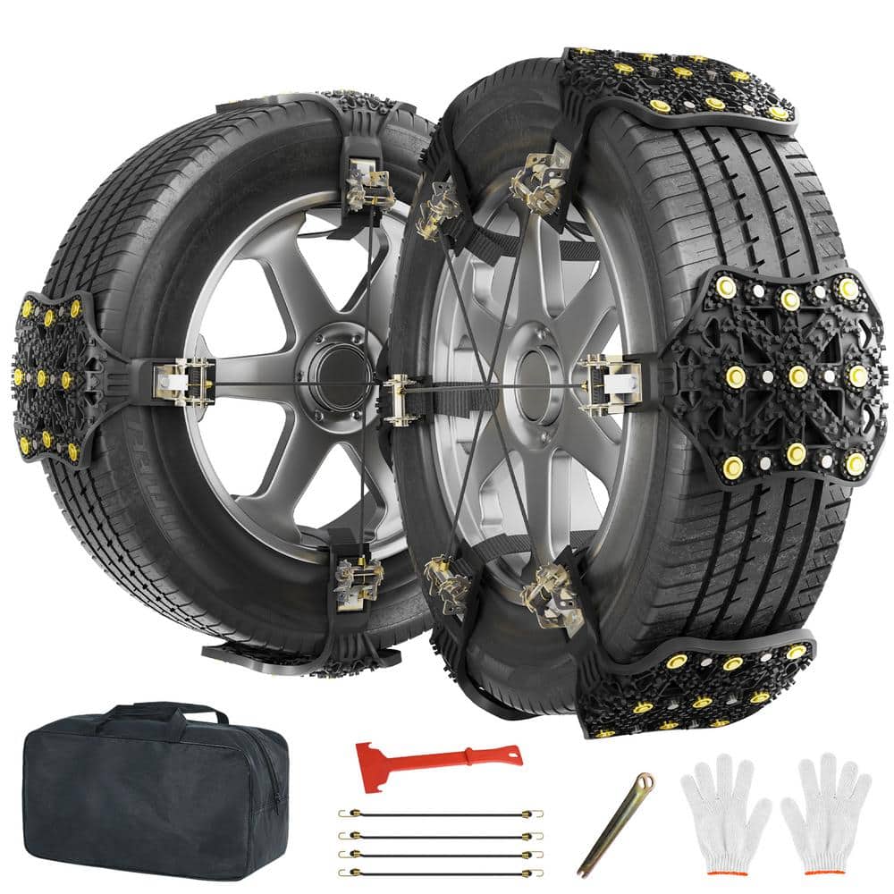 10-Pack TPU Tire Snow Chains Anti Slip Tire Chains for Tire Width 7 in. -11 in. Tire Snow Security Chains for Cars Black - Hercitys