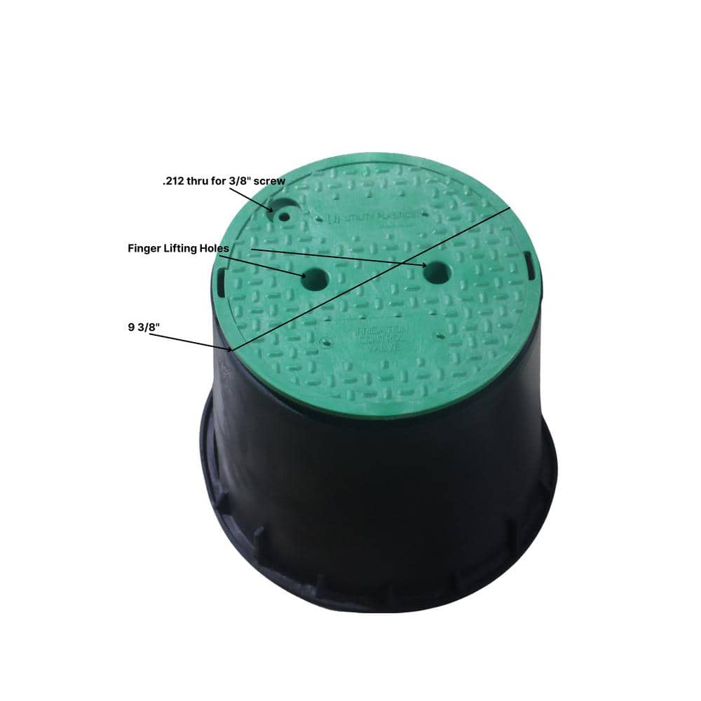 10 in. Round Irrigation Ground Valve Box & Lid Combo - Hercitys