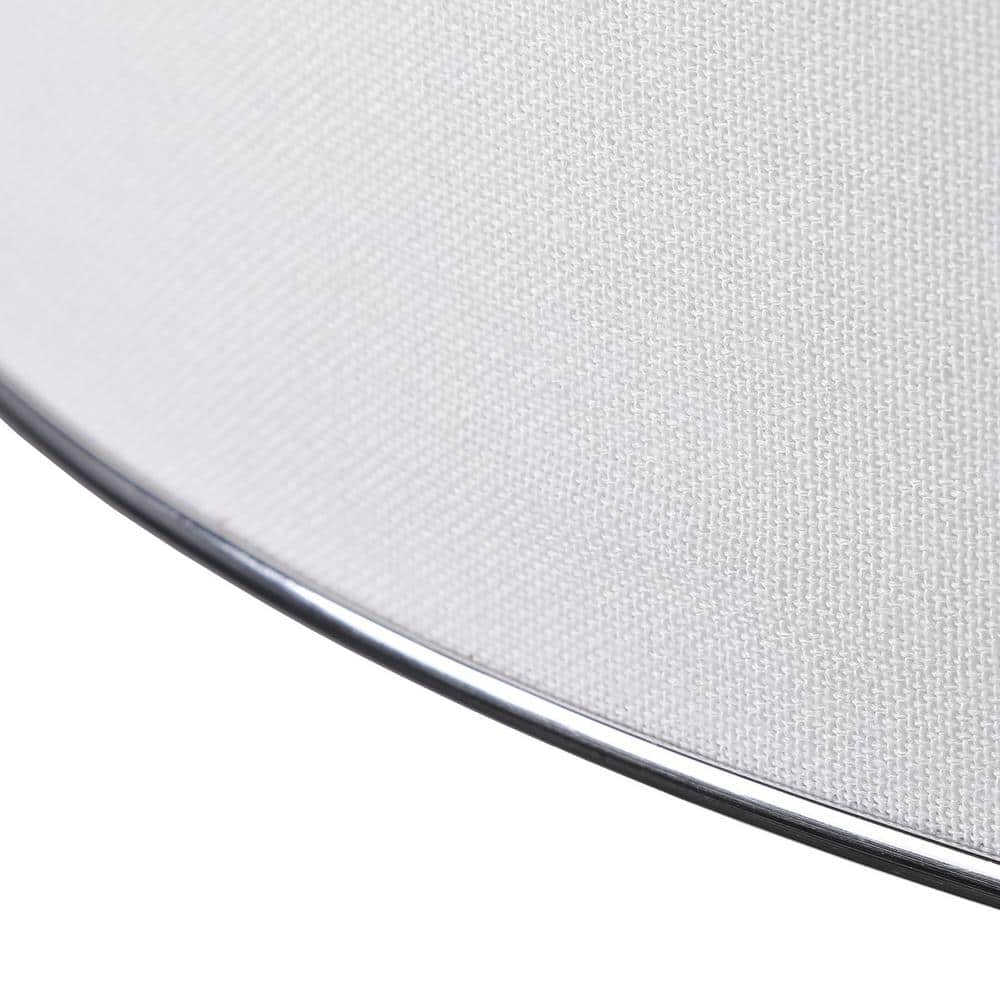 18 in. 3-Light Brushed Nickel Semi-Flush Mount with White Fabric Drum Shade - Hercitys