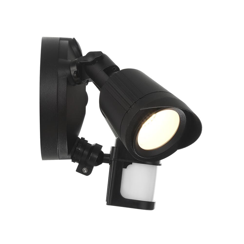 22-Watt equivalent 1500 Lumen Black Motion Sensing Integrated LED Double Flood Light - Hercitys