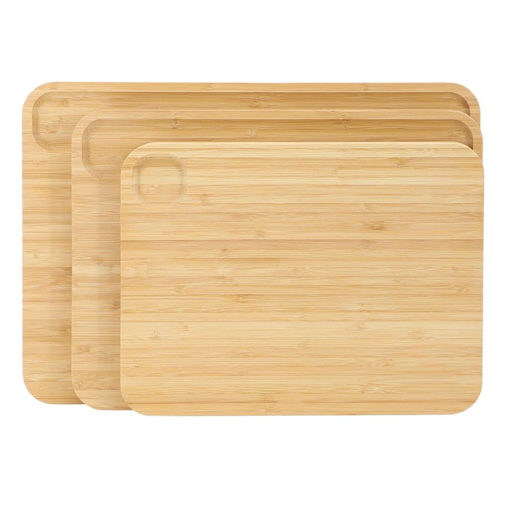3-Piece Bamboo Cutting, Prep and Serving Boards - Hercitys