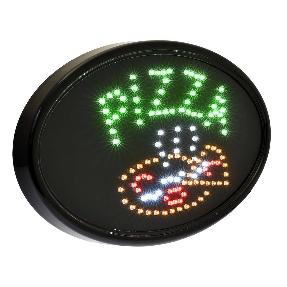 23 in. x 14 in. LED Oval Pizza Sign - Hercitys