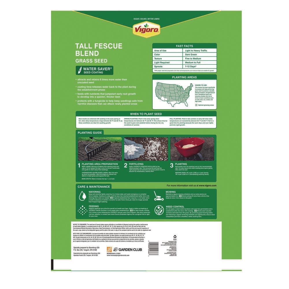 3 lbs. Tall Fescue Grass Seed Blend with Water Saver Seed Coating - Hercitys