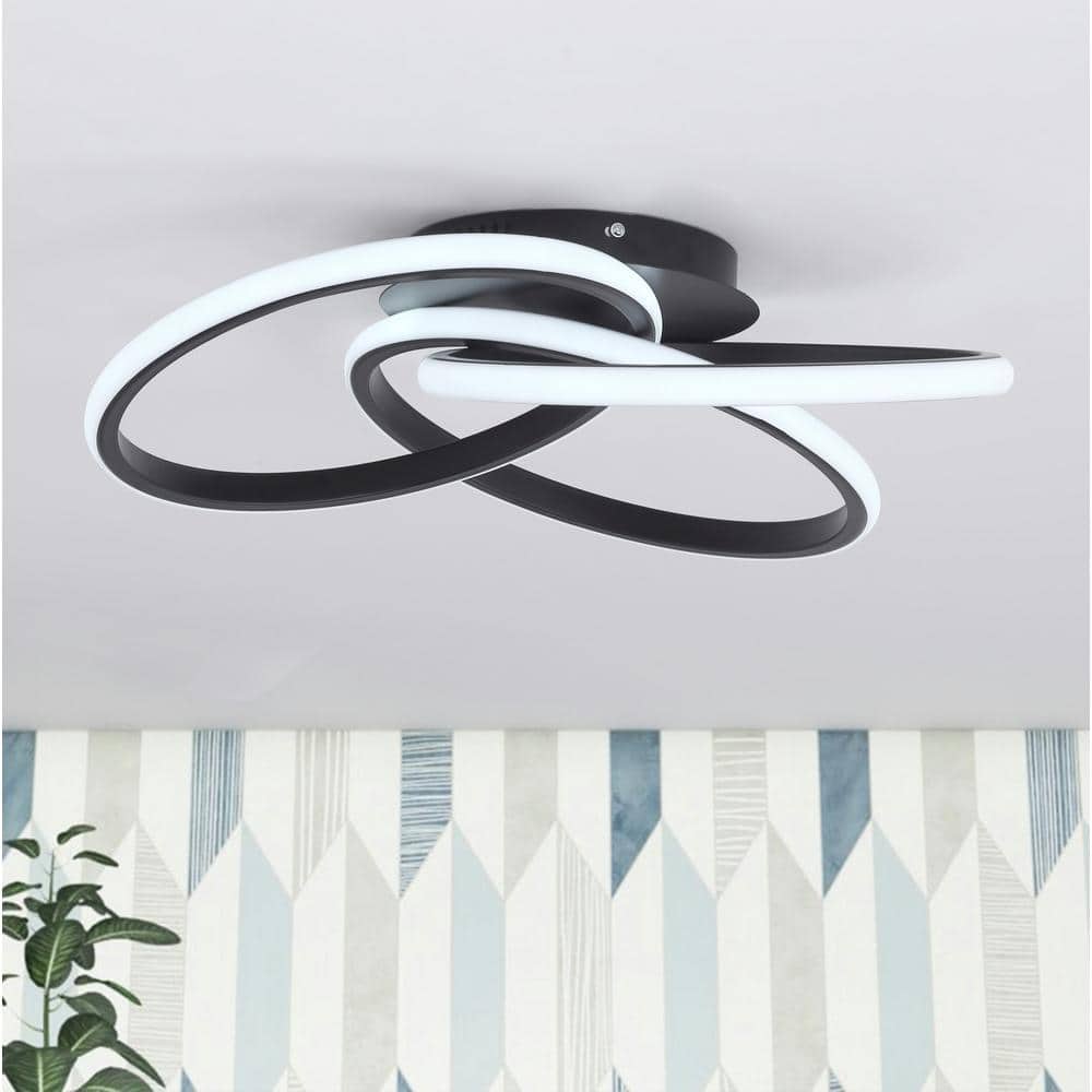 20.47 in. 1-Light Modern Linear Integrated LED Flush Mount Ceiling Lighting Fixtures - Hercitys