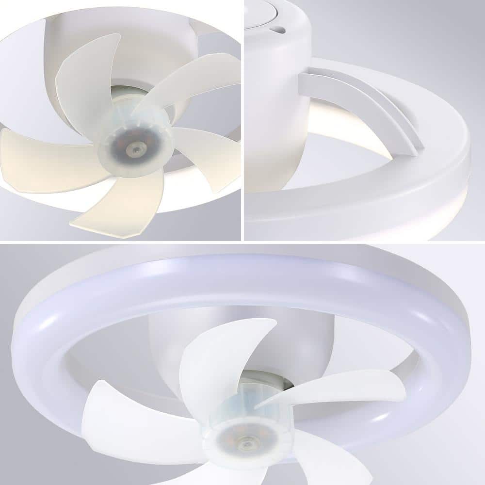 10 in. Indoor White Socket Ceiling Fan with Integrated LED Light and Remote - Hercitys
