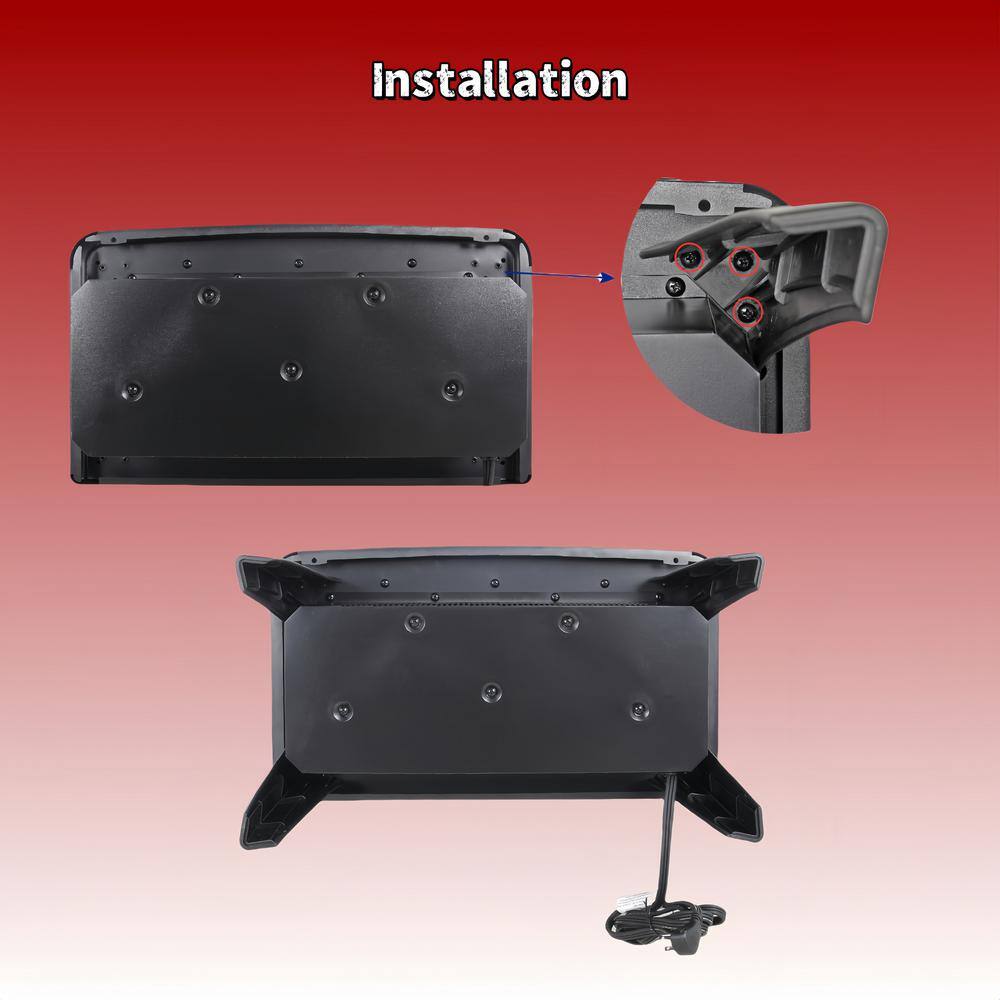 1500-Watt Antique Black 3D Electric Radiant Cabinet Infrared Space Heater with Remote Control and Auto Shut Off - Hercitys