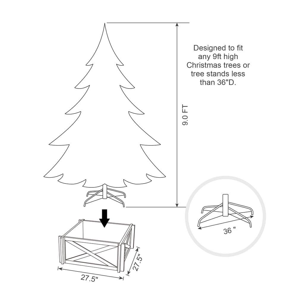 27.5 in. L Red Wooden Tree Collar - Hercitys