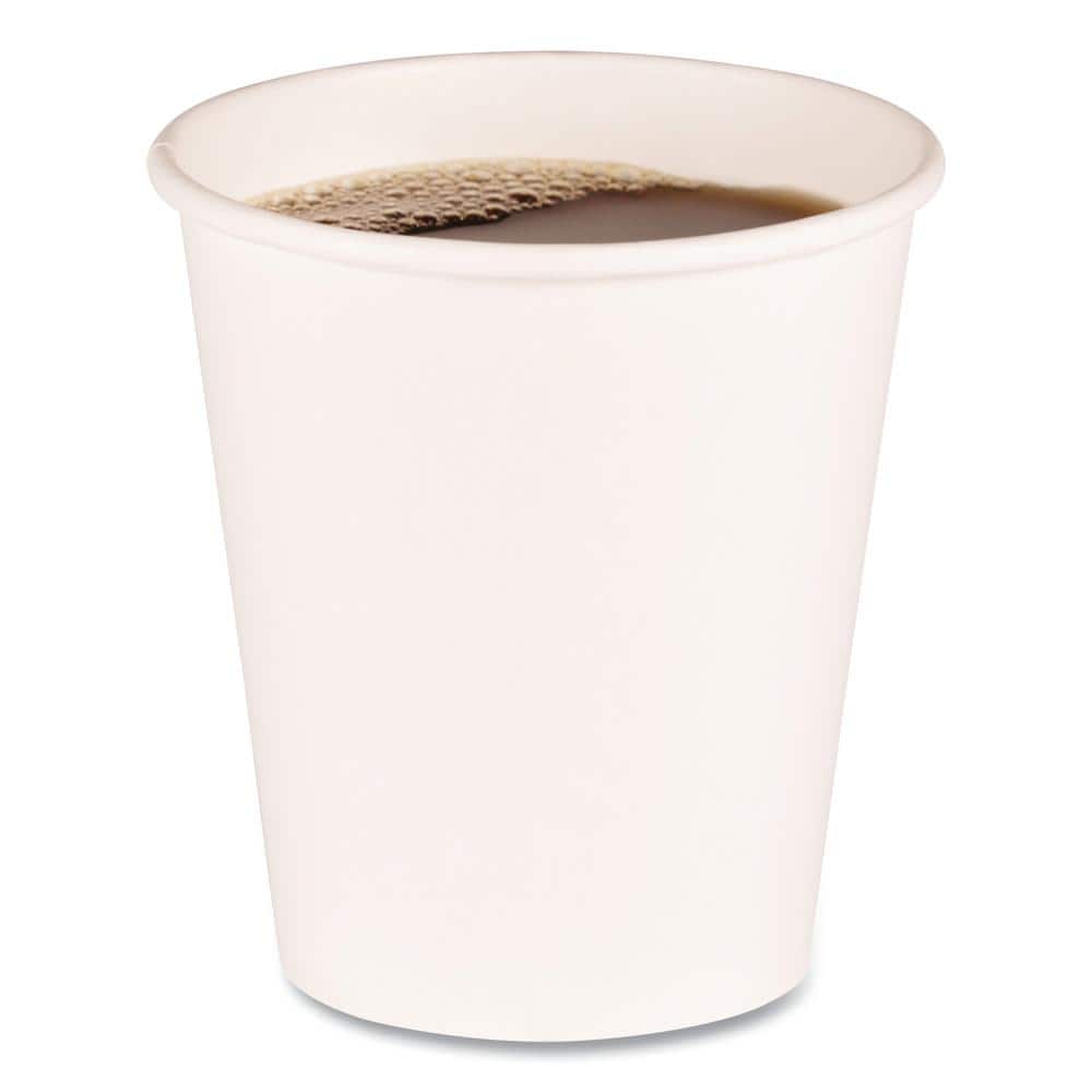 10 oz. White Disposable Paper Cups, Hot Drinks, 20 Cups / Sleeve, 50 Sleeves / Carton - Hercitys