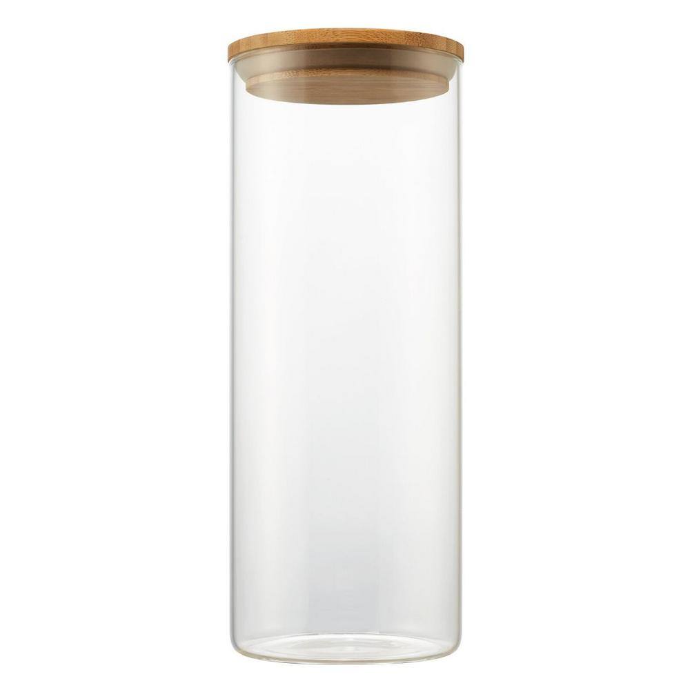 3-Piece Glass and Bamboo Canister Set – A - Hercitys