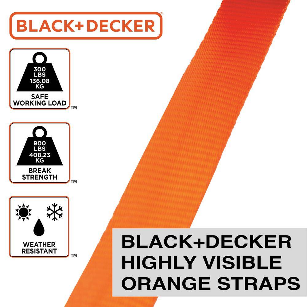 10 ft. x 1 in. Light Duty Ratchet Tie-Down Straps, 900 LB. Break Strength (4-Pack) - Hercitys