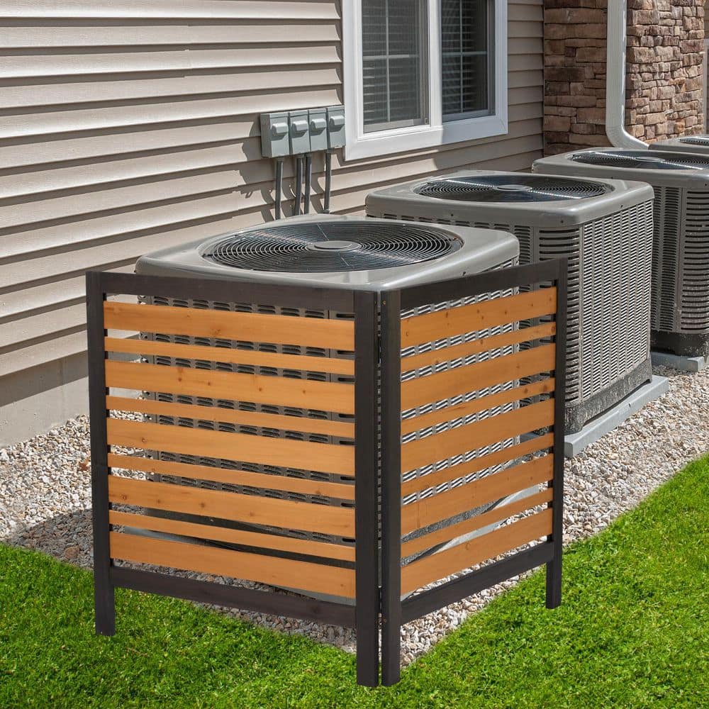 42 in. H Wood Garden Fence, 2-Panel Privacy Panels in Gold, Backyard Garden Patio - Hercitys