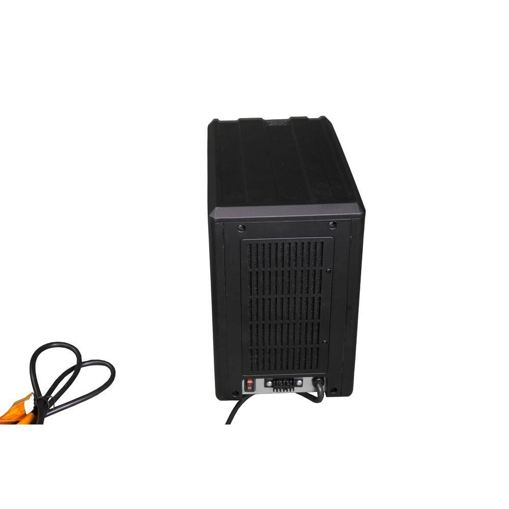 1500-Watt 3-Elements Black Compact Electric Quartz Infrared Heater with Remote Control, Timer and ECO Efficiency Setting - Hercitys