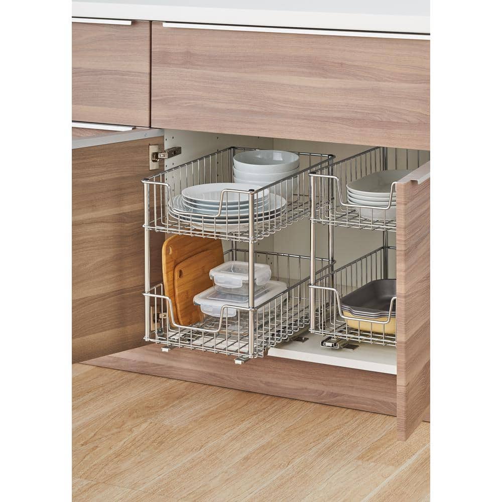 11.5 in. W x 17.75 in. D x 16.5 in. H Steel Wire in Cabinet Pull-Out 2-Tier Drawer - Hercitys