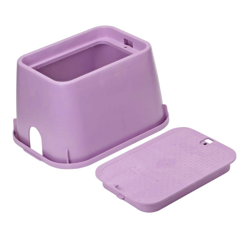 14 in. X 19 in. Rectangular Standard Series Valve Box and Cover, 12 in. Height, Purple Box, Purple Reclaimed Water Cover - Hercitys