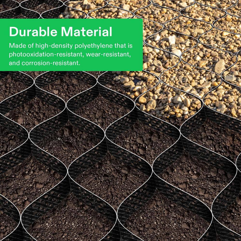 108 in. x 204 in. Rectangular 3 in. Depth Plastic HDPE Geo Cell Ground Grid Paver (1885 lbs./sq. ft.） - Hercitys