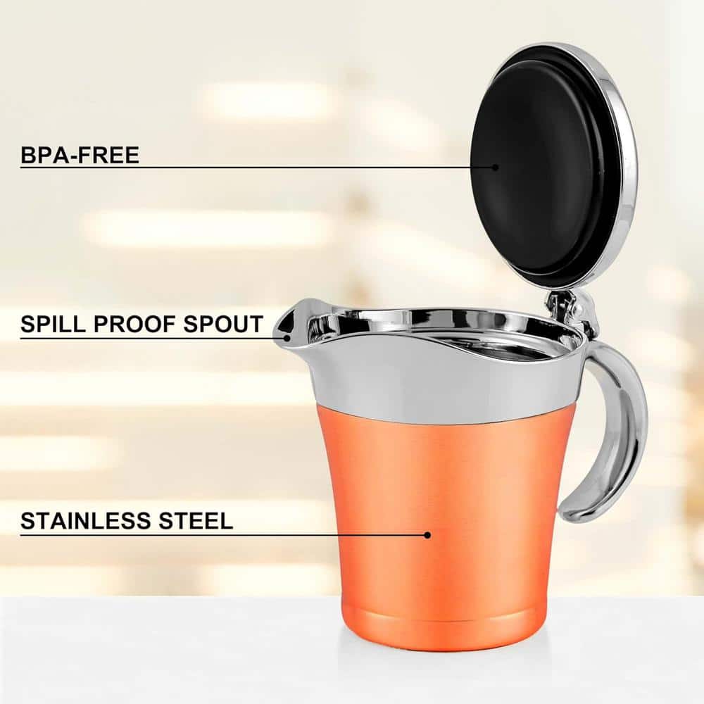 14 oz. Copper Stainless Steel Gravy Boat Condiment Server - Hercitys