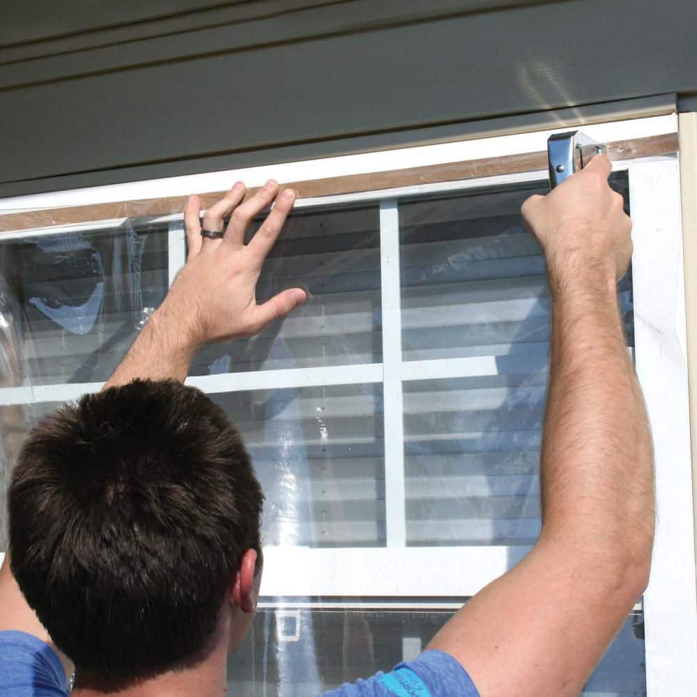 36 in. x 25 ft. 4 Mil Clear Vinyl Sheeting Weatherstrip Adhesive - Hercitys