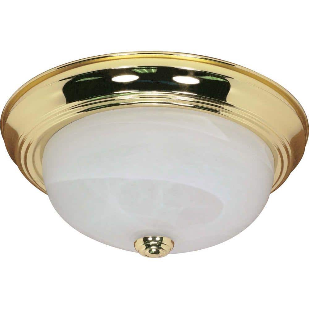 3-Light Old Bronze Flush Mount with Alabaster Glass - Hercitys