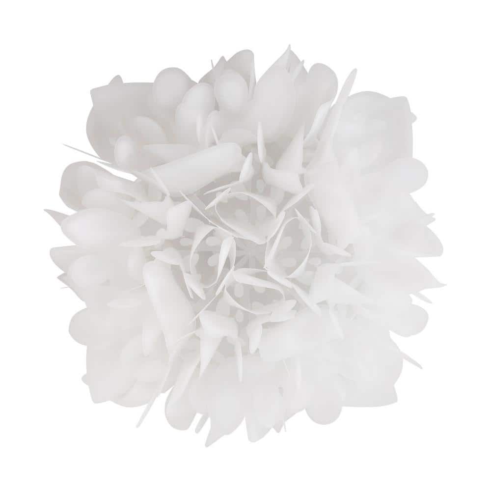 20.86 in. White Modern Flush Mount Ceiling Light with Petal Shape PVC Shade and Selectable Integrated LED light Source - Hercitys