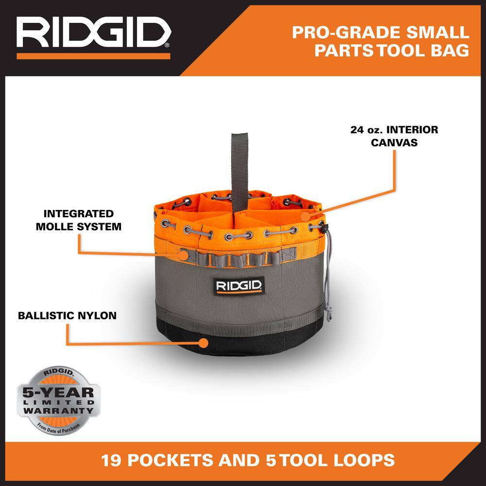 10 in. 19 Pocket Professional Grade Small Parts Organizer Tool Bag - Hercitys