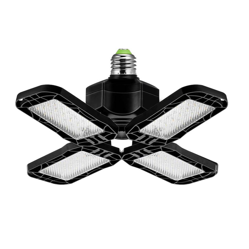 12.16 in 80-Watt Black Deformable LED Adjustable Flush Mount for Kitchen or Bedroom - Hercitys