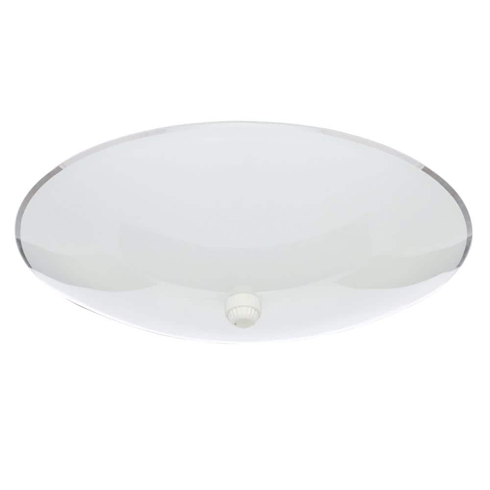 2-Light White Flush Mount with White Glass - Hercitys