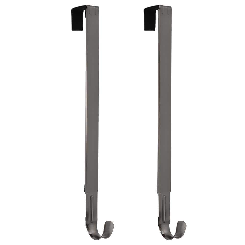 15.75 in. Brushed Nickel Metal Adjustable Wreath Hanger (2-Pack) - Hercitys