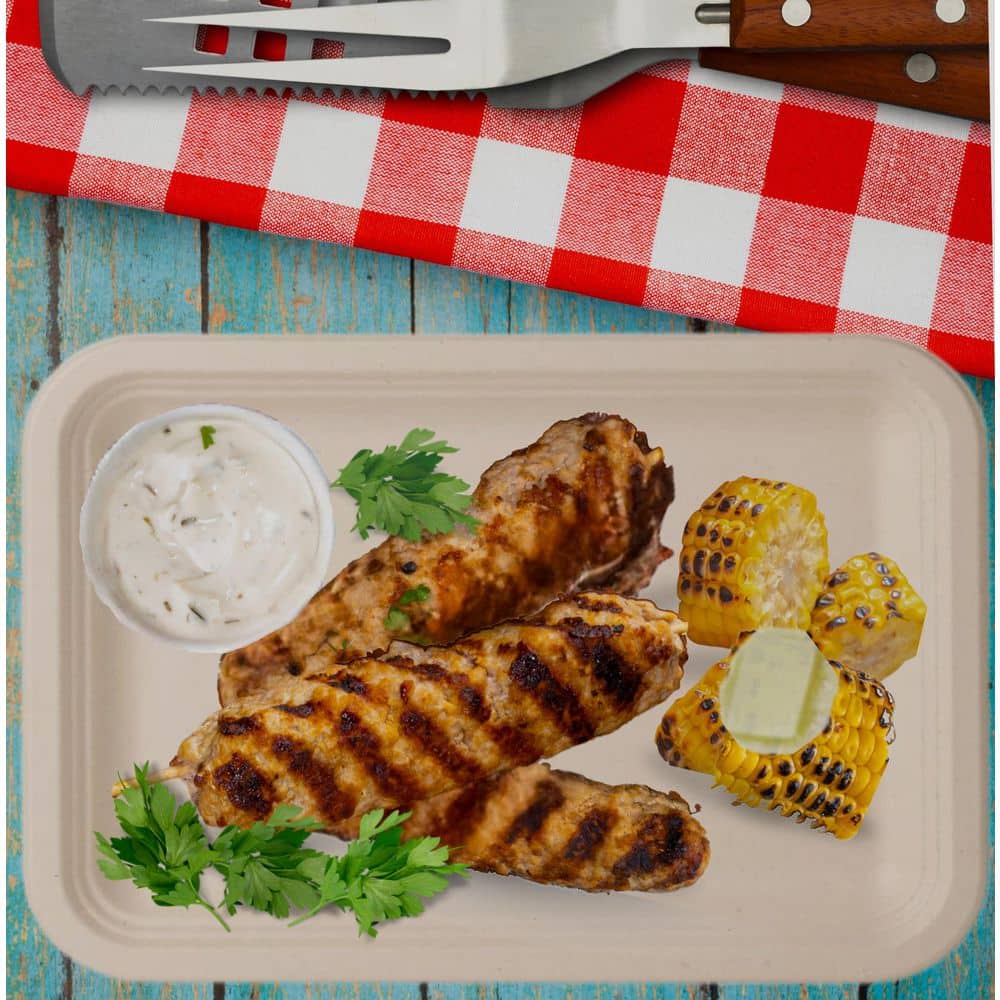 14 in. Compostable Disposable Paper Plate [50-Pack] - Hercitys