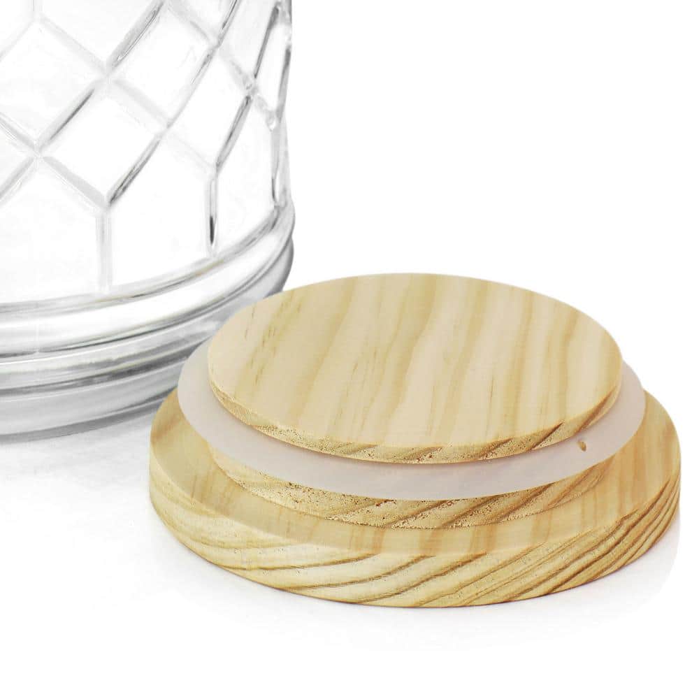 146 fl. oz. Duval Glass Beverage Dispenser with Wooden Lid and Handle - Hercitys