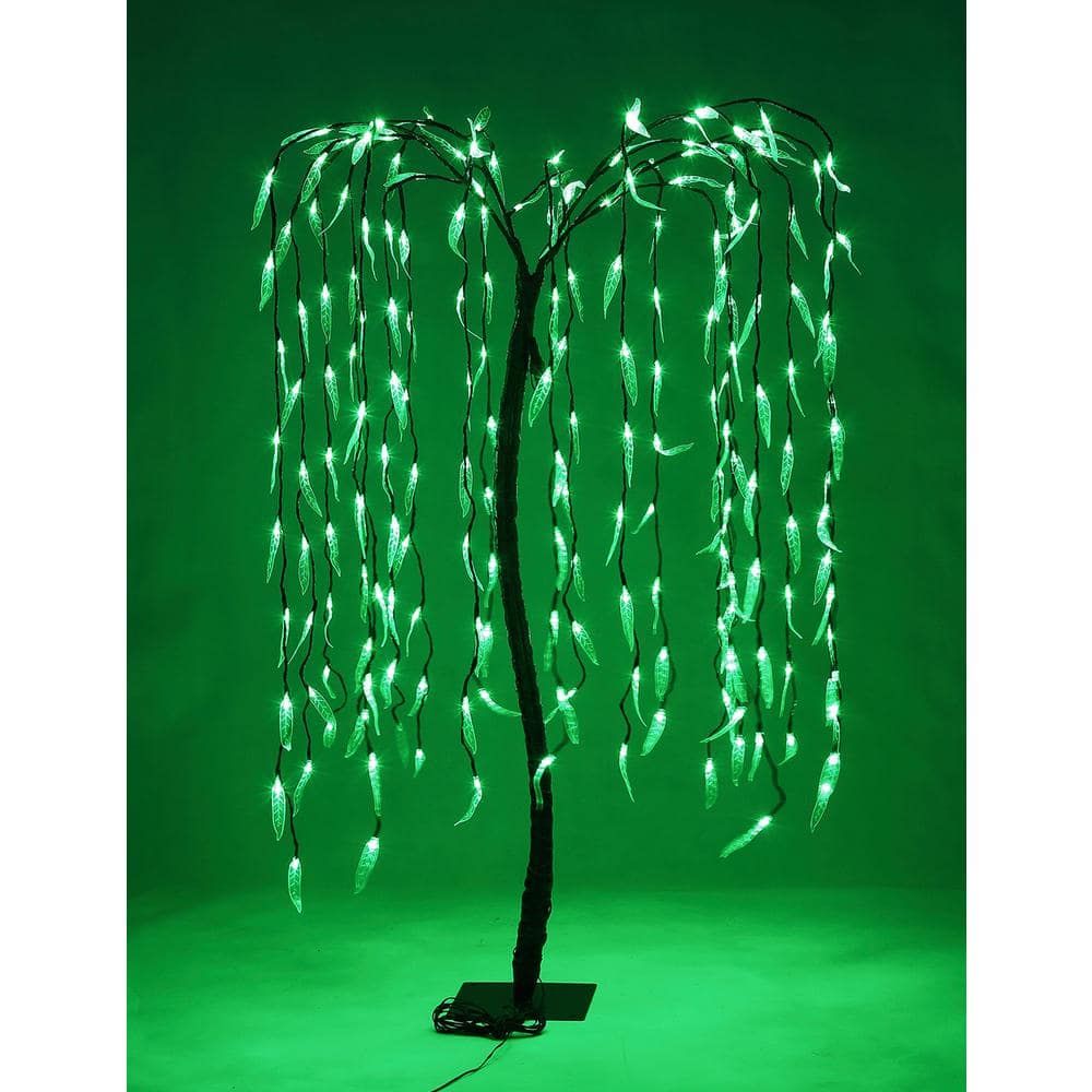 5.5 ft. Pre-Lit Willow Tree with 200 Warm White LED Lights - Hercitys